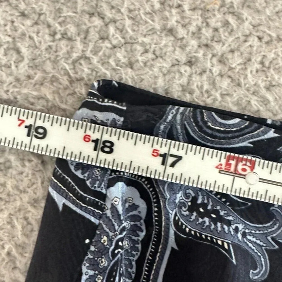 Vintage Silk Maxi Skirt Womens Size 12 Paisley Slip Black Contrast Flowing Midi - Picture 16 of 16